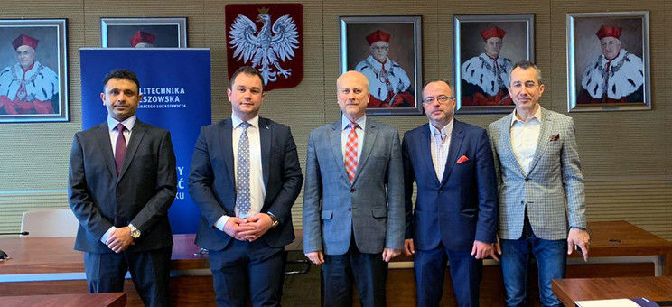 Od lewej: Y. Khalaf, D. Nashwan Salem, prof. J. Sęp, P. Grabek, prof. G. Ostasz,